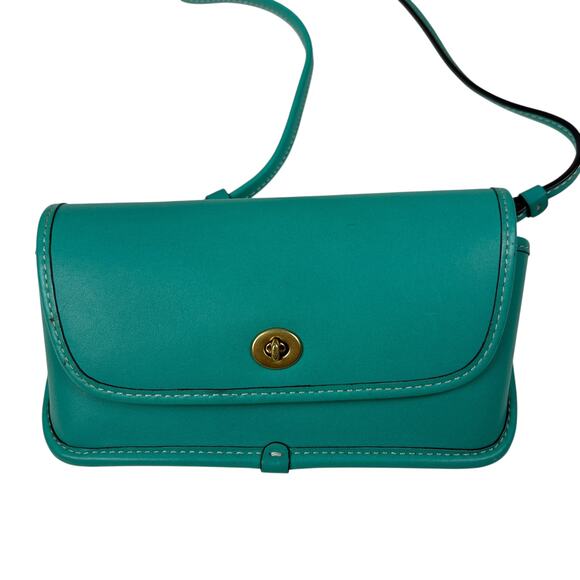 Coach 1941 Rare Teal Sunglasses Bag Front Clasp Case with Strap - Picture 5 of 10